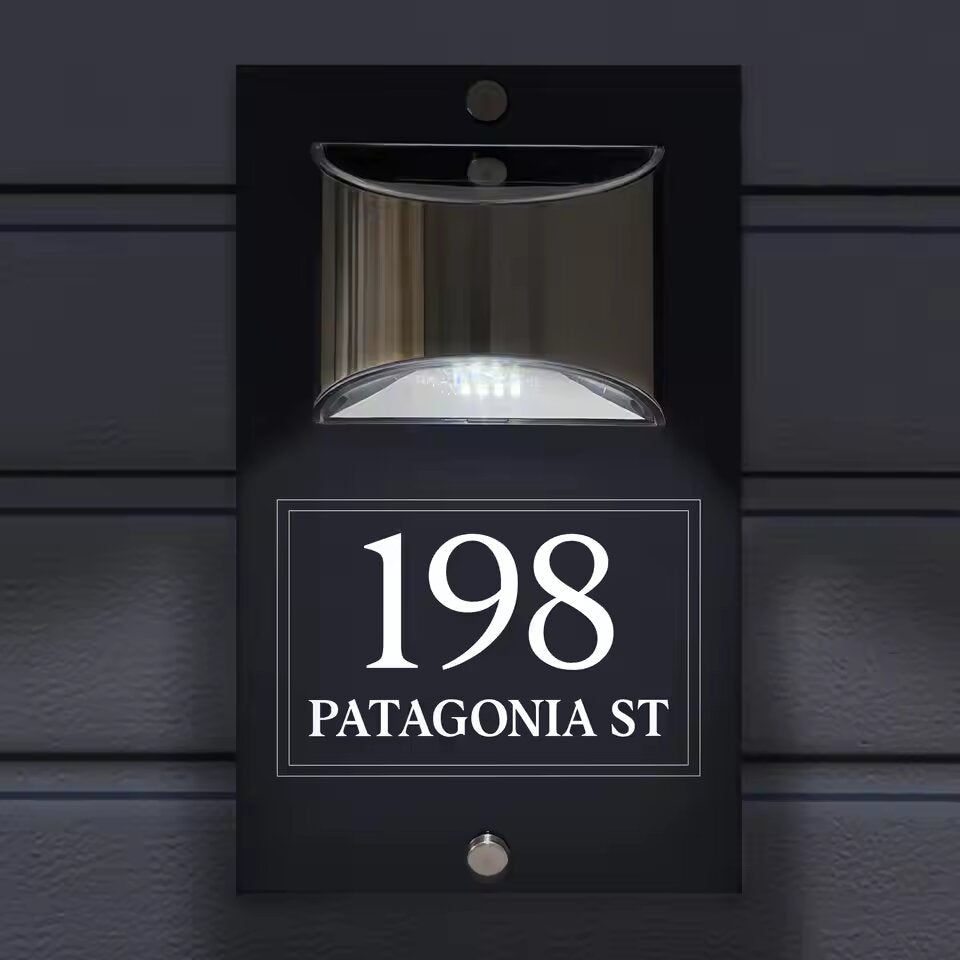 Personalisiertes Solar Modern Türschild 2in1 (Gravur)