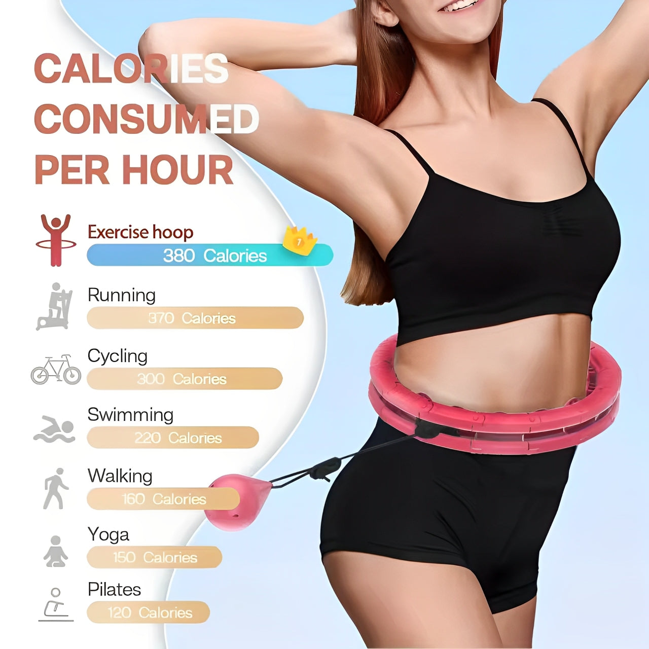 Adjustable Weighted Fitness Hoop