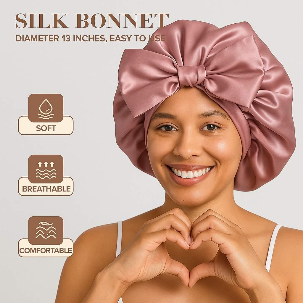 100% Pure Silk Hair Protection Bonnet