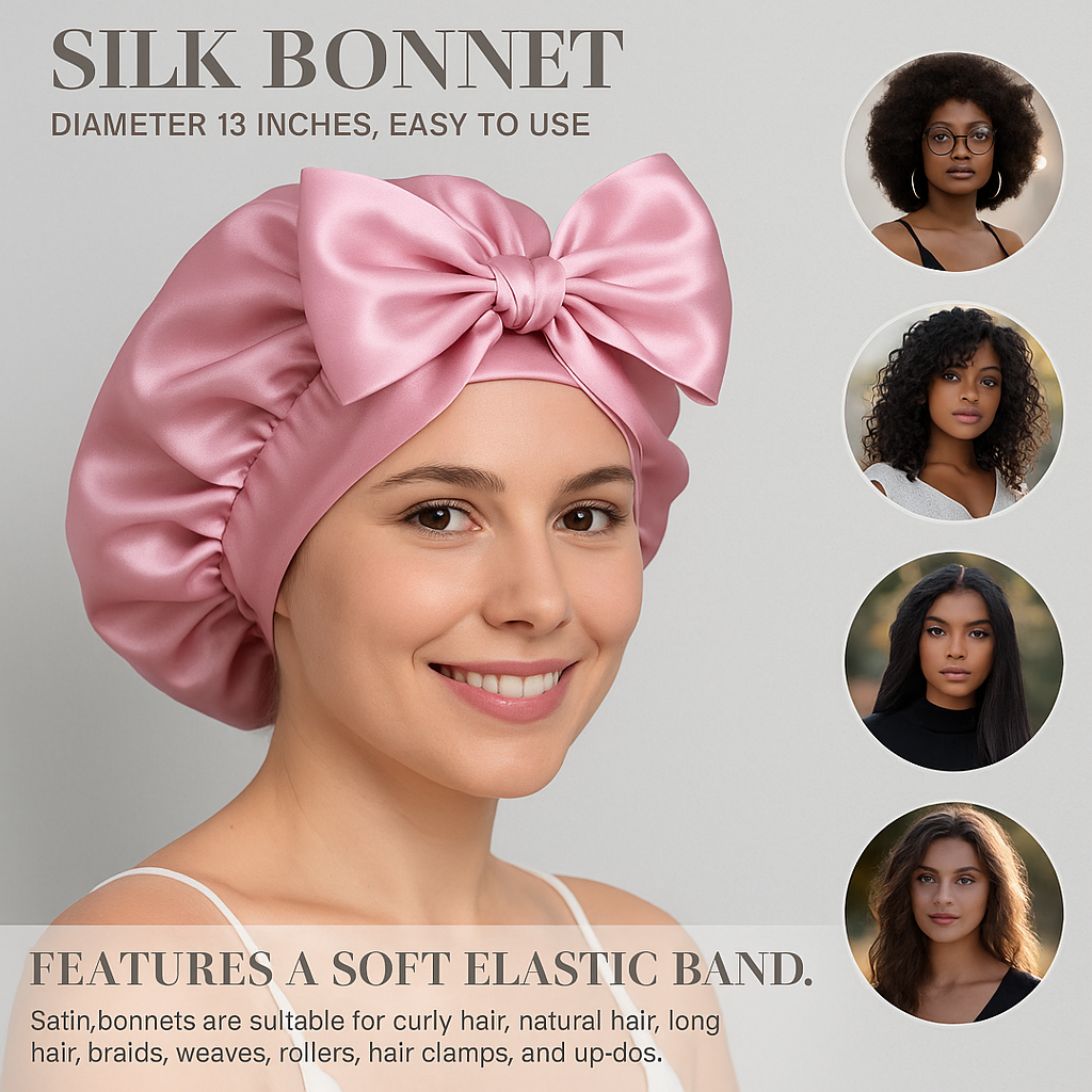 100% Pure Silk Hair Protection Bonnet