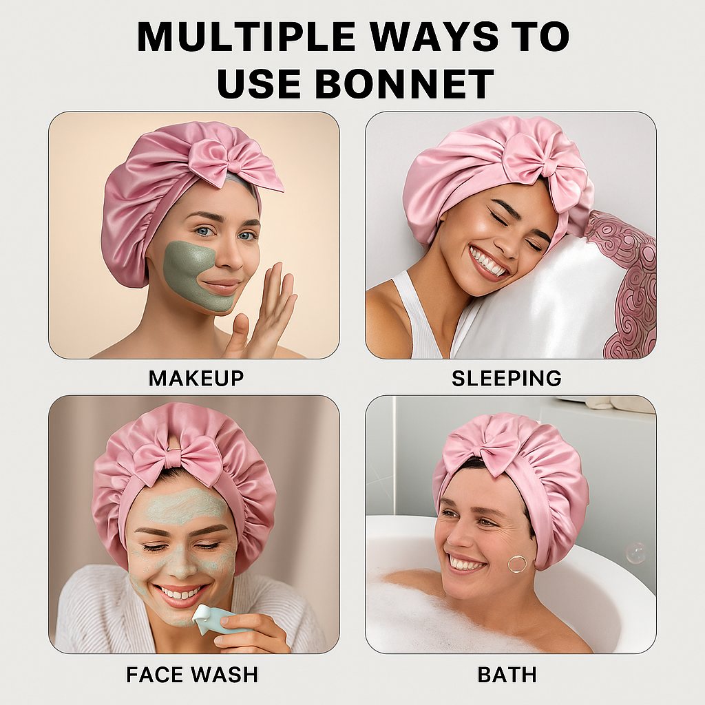 100% Pure Silk Hair Protection Bonnet