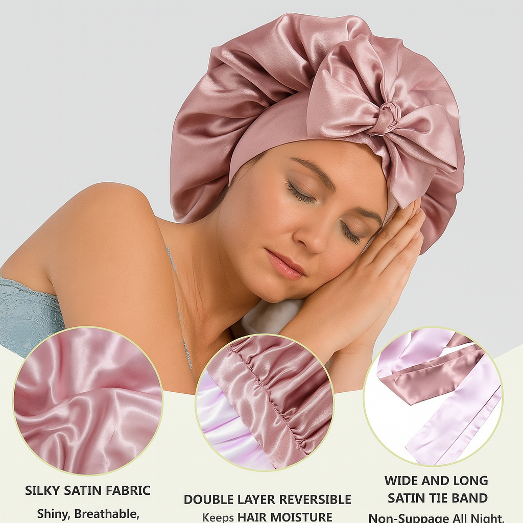 100% Pure Silk Hair Protection Bonnet