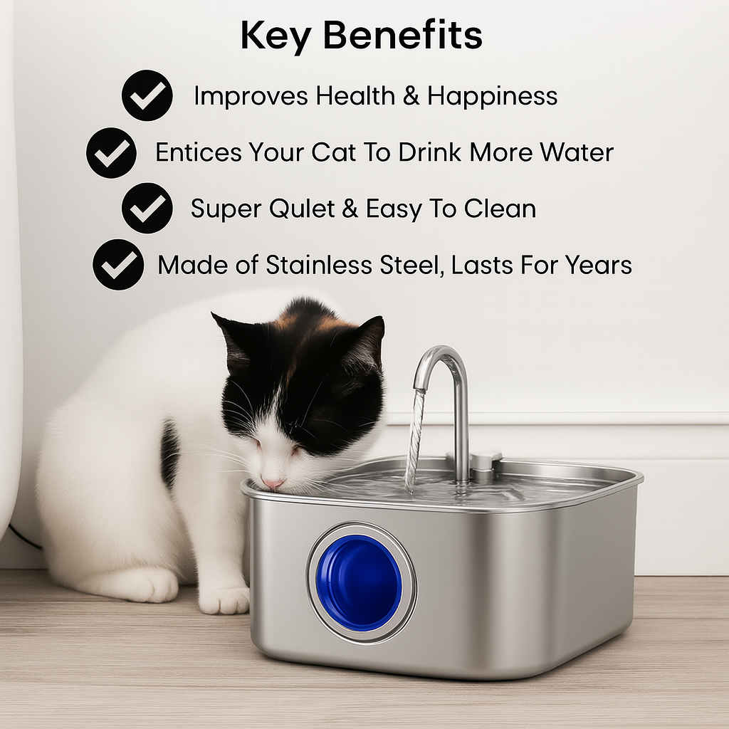 Stainless Steel Cat Water Fountain
