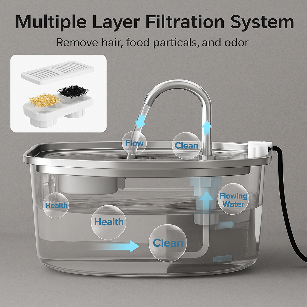 Stainless Steel Cat Water Fountain