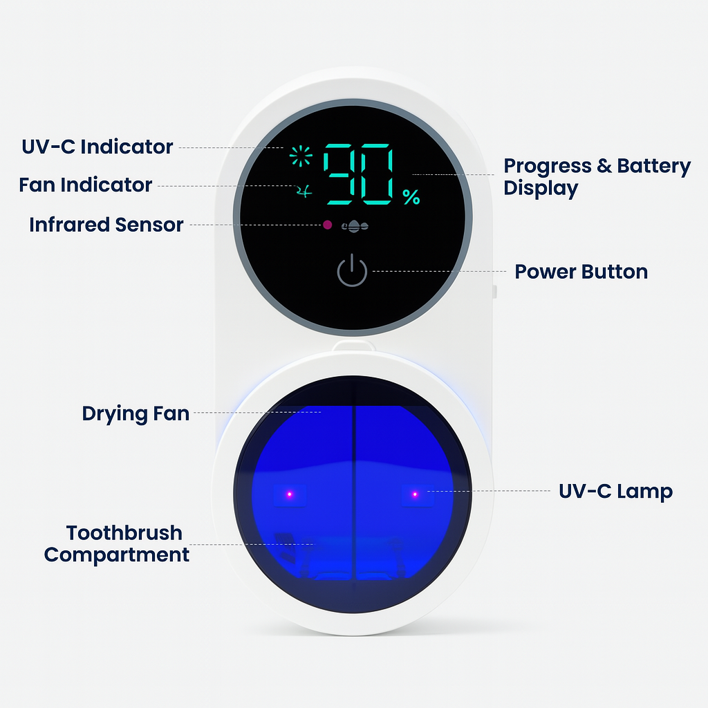 Advanced UVC Toothbrush Sterilizer