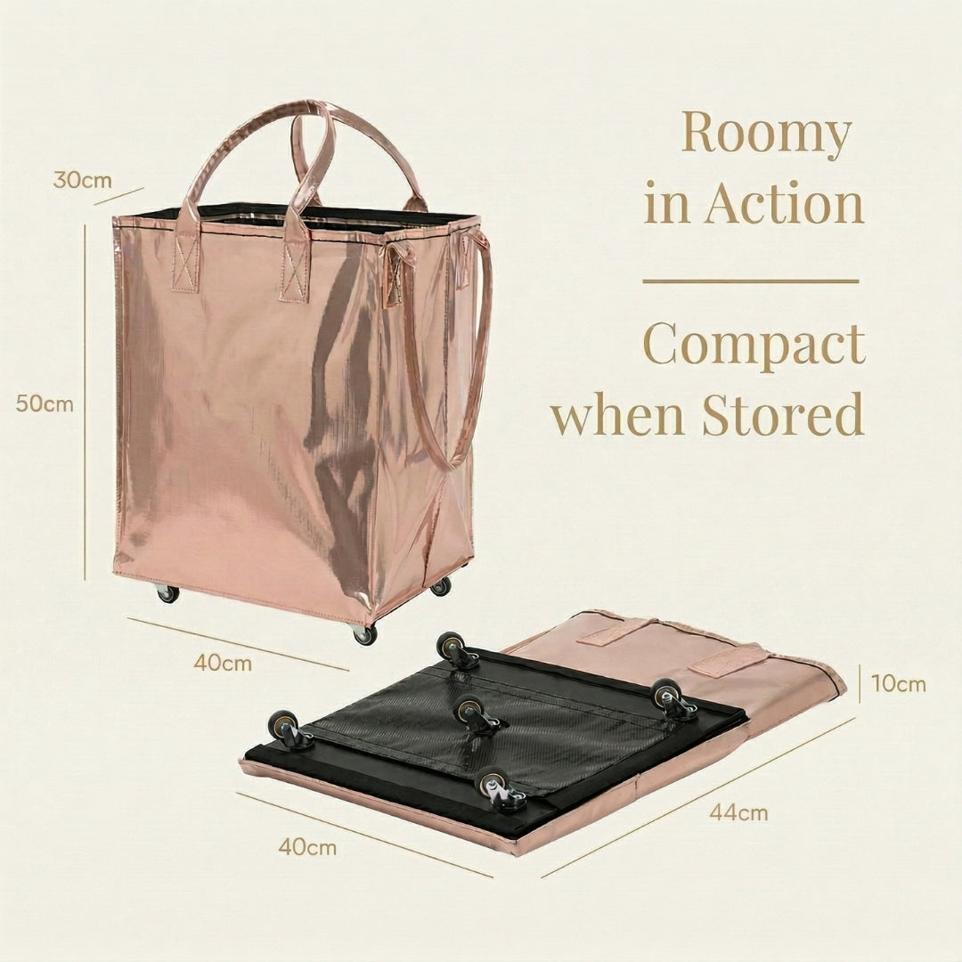 Foldable Rolling Travel Tote