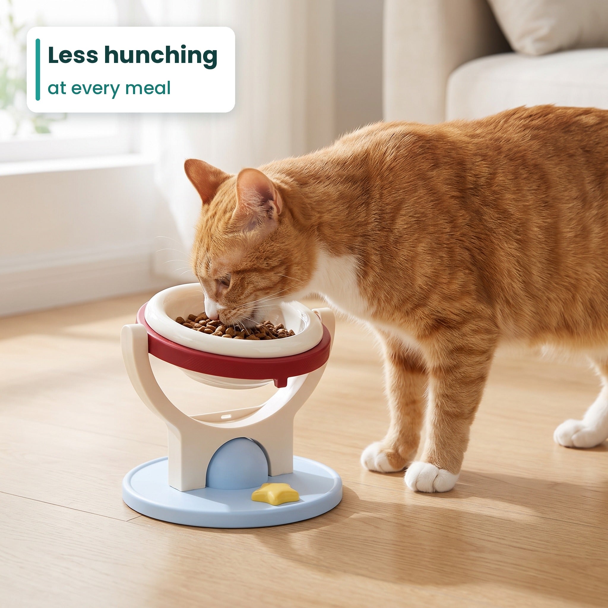 PawPerch™ by Omewan 2-in-1 Raised Ceramic Pet Bowl