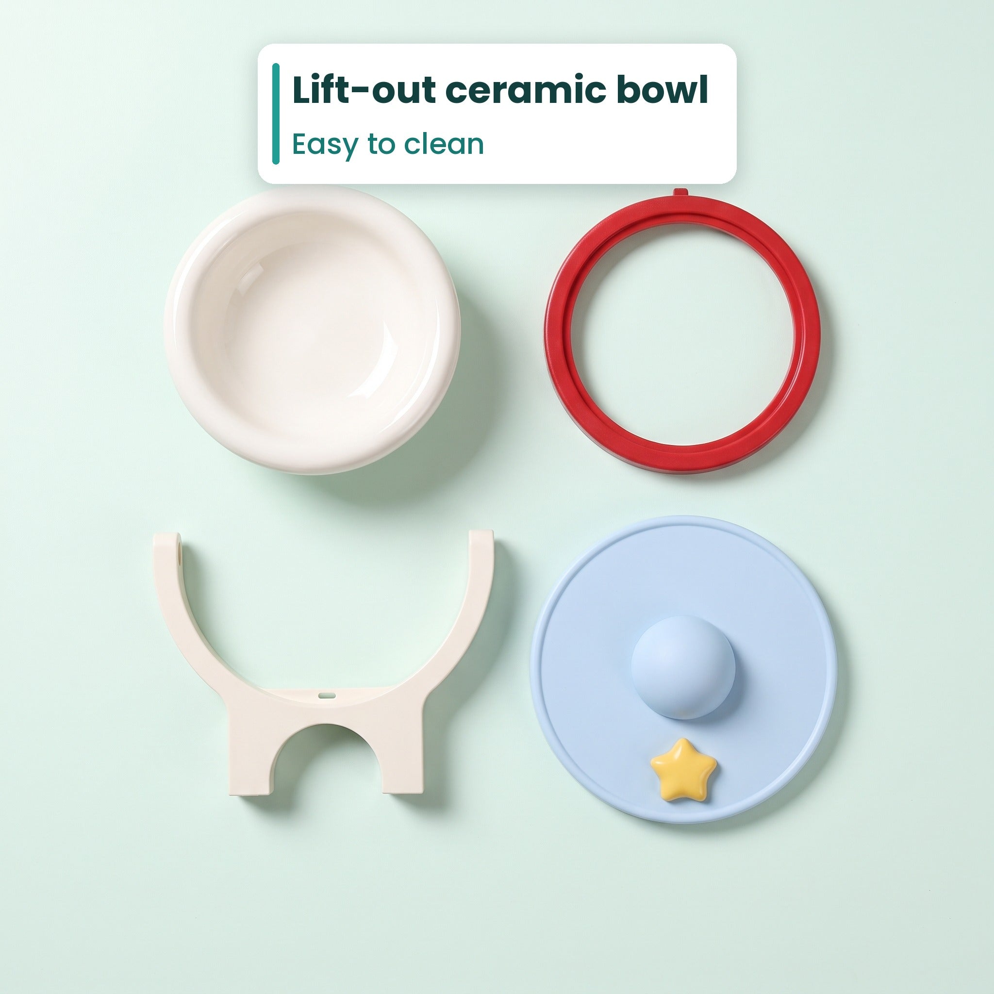 PawPerch™ by Omewan 2-in-1 Raised Ceramic Pet Bowl