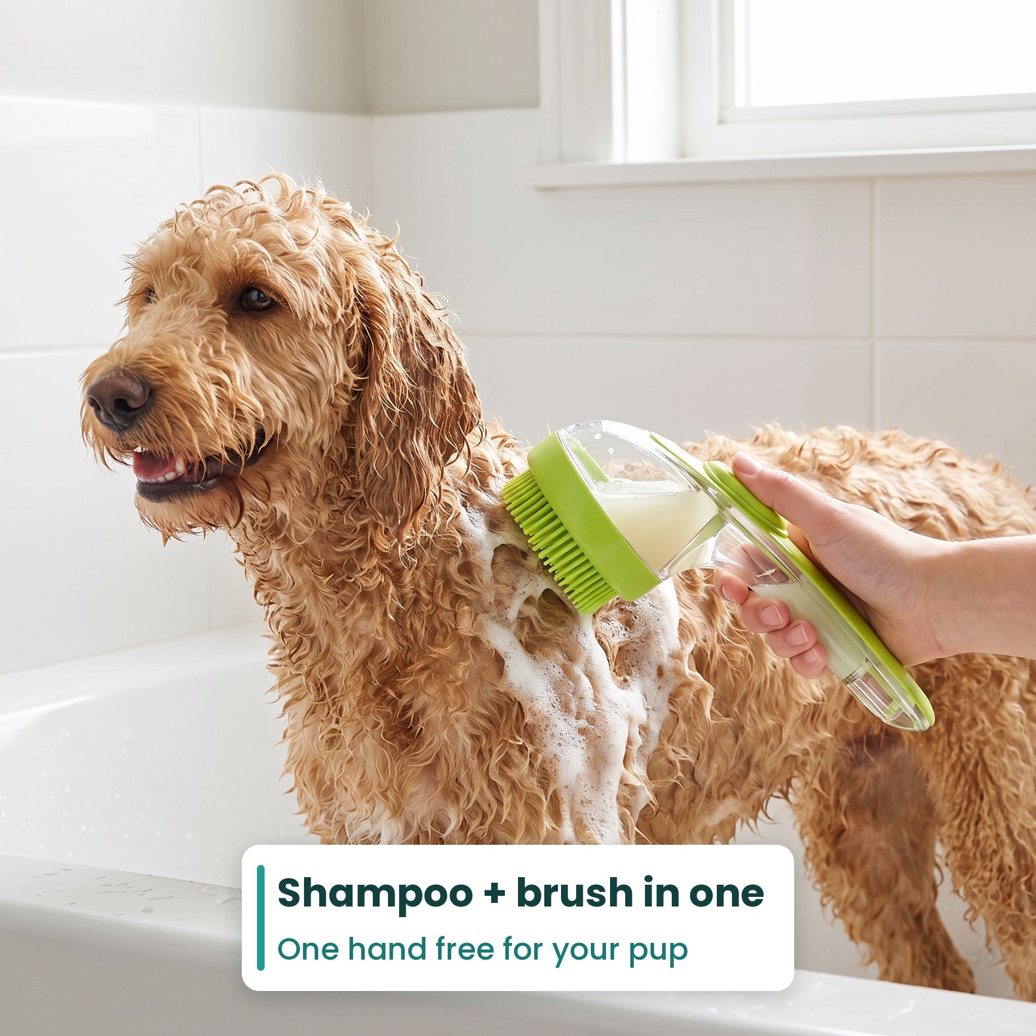SudsyPaw™ by Omewan Shampoo Dispensing Pet Bath Brush