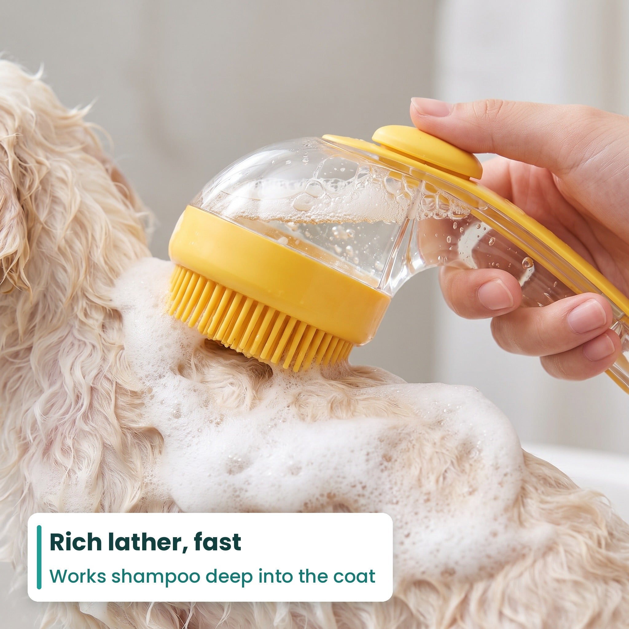 SudsyPaw™ by Omewan Shampoo Dispensing Pet Bath Brush
