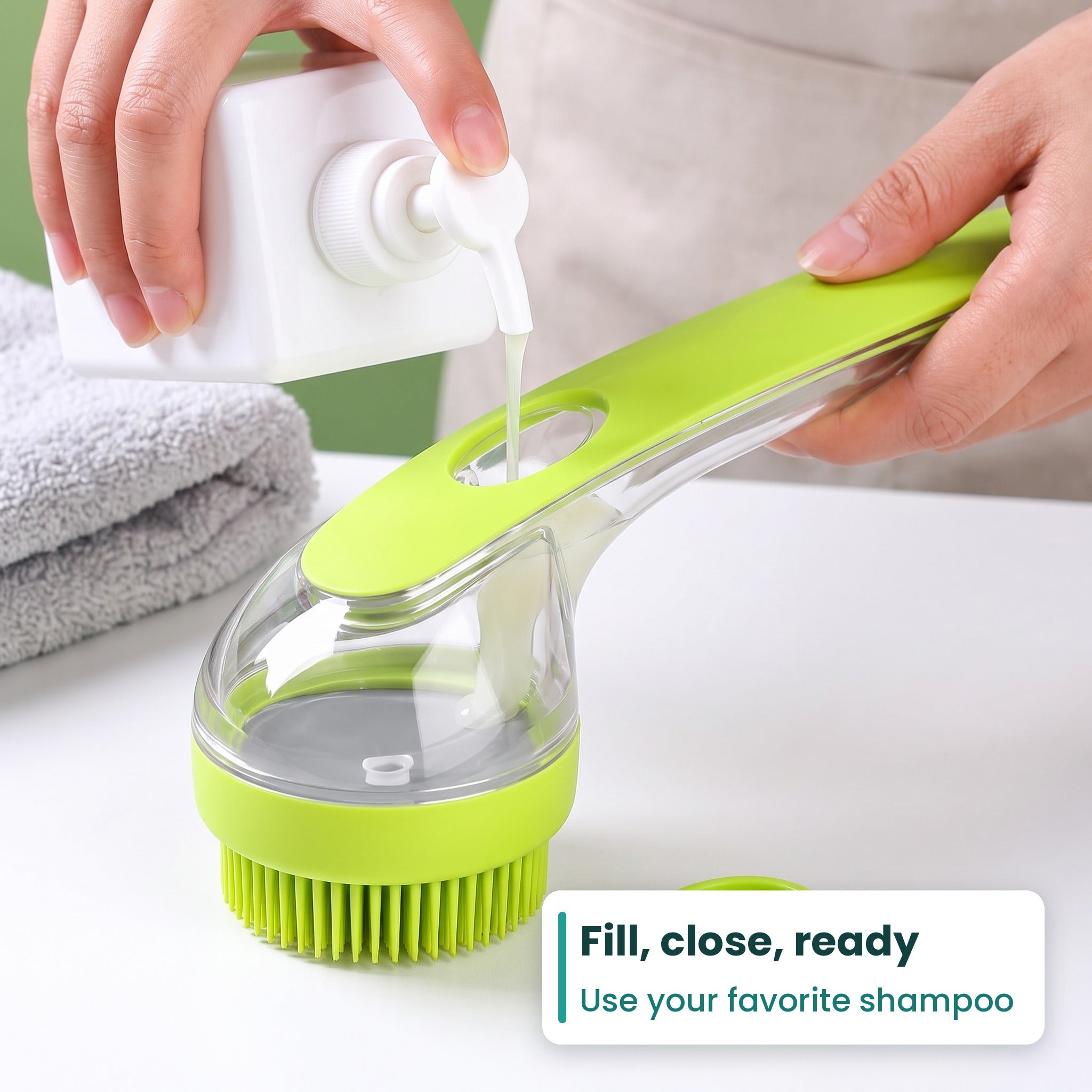 SudsyPaw™ by Omewan Shampoo Dispensing Pet Bath Brush