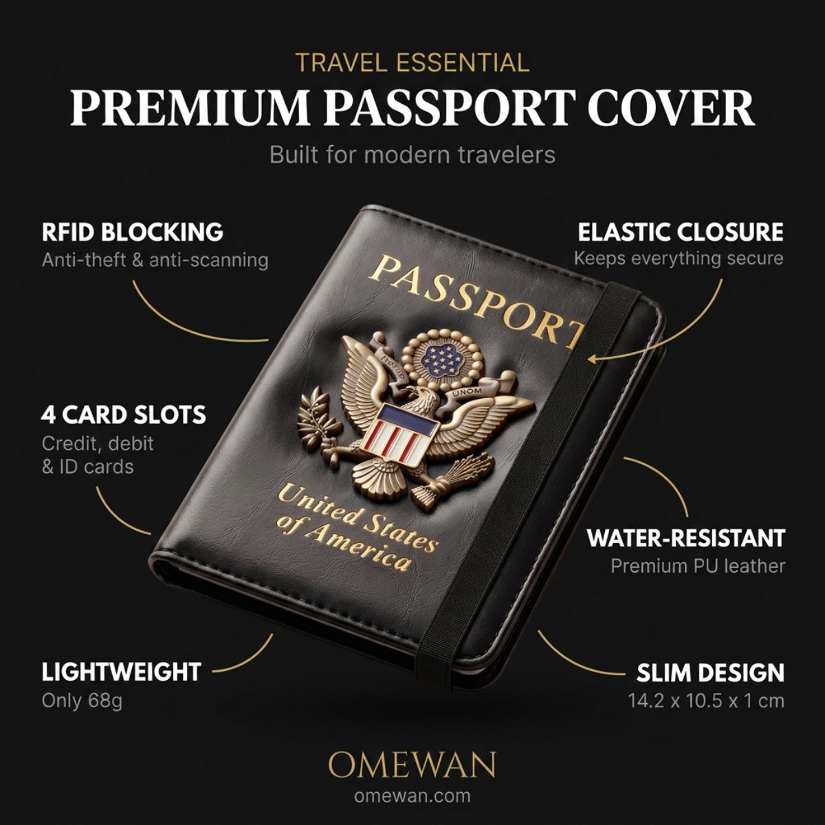 RFID Passport Cover — Premium Leather Travel Case