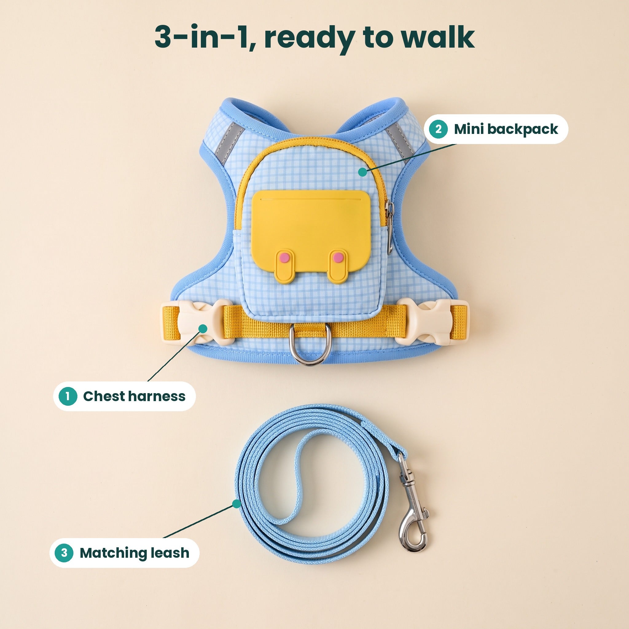 PupPocket™ by Omewan + 3-in-1 Backpack Harness